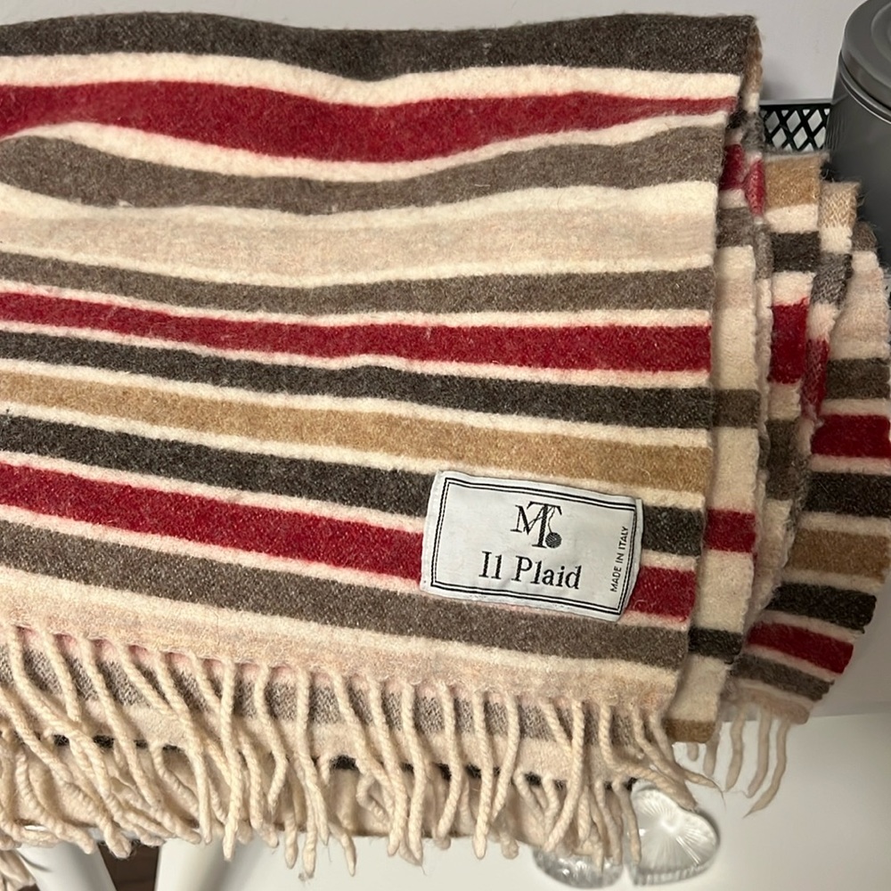 MT L 1 plaidThrow blanket Wool - Picture 1 of 3